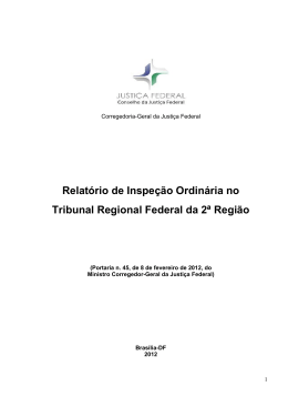 Inspe&ccedil;&atilde;o ordin&aacute;ria no Tribunal Regional Federal da 2&ordf; Regi&atilde;o