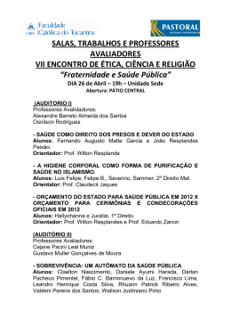Programa&ccedil;&atilde;o do Encontro de &Eacute;tica, Ci&ecirc;ncia e Religi&atilde;o