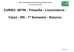 CURSO: 49756 - Filosofia - Licenciatura - Caicó - RN - 1º