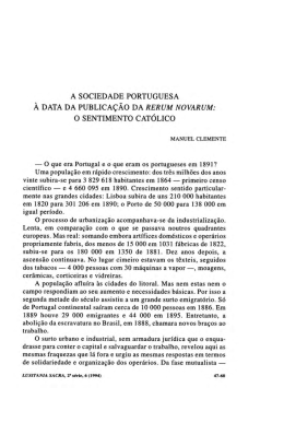 a sociedade portuguesa &agrave; data da publica&ccedil;&atilde;o da rerum 0