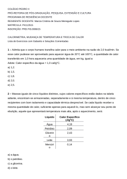 1 &ndash; Admita que o corpo humano transfira calor para o meio