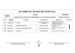 QUADRO DE TRABALHO SEMANAL