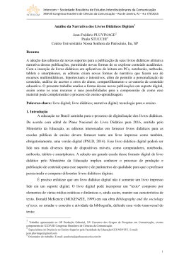 An&aacute;lise da Narrativa dos Livros Did&aacute;ticos Digitais