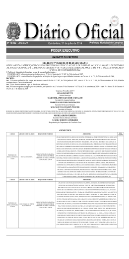 Quinta-feira, 31 de julho de 2014 - Prefeitura Municipal de Campinas