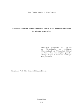 Previs&atilde;o do consumo de energia el&eacute;trica a curto prazo