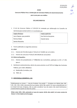 CP 2012/23 07/01/2013 AVISO Concurso Público Para a