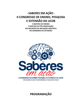 Programa&ccedil;&atilde;o Geral - Saberes em A&ccedil;&atilde;o