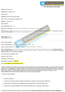 Development Business - Esp&iacute;rito Santo