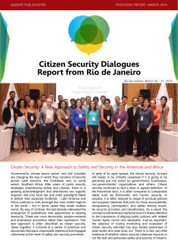 Citizen Security Dialogues Report from Rio de Janeiro