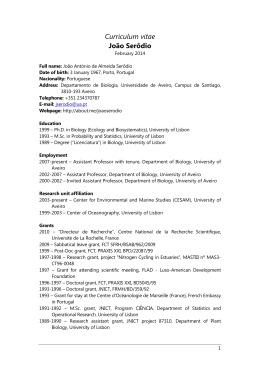 J. Serôdio Short CV - CESAM