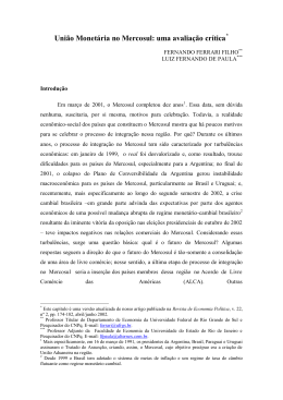 União Monetária no Mercosul