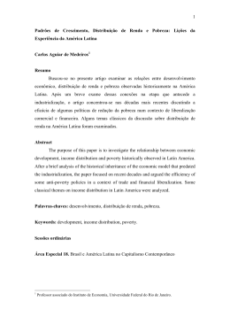 1 Padr&otilde;es de Crescimento, Distribui&ccedil;&atilde;o de Renda e Pobreza