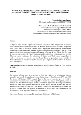 1 CURVA DE KUZNETS: MENSURA&Ccedil;&Atilde;O DO IMPACTO DO CRESCIMENTO ECON&Ocirc;MICO