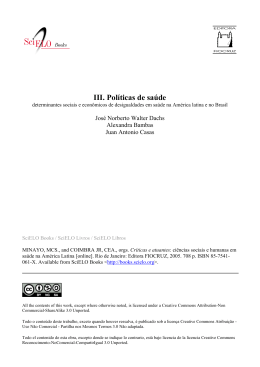 III. Pol&iacute;ticas de sa&uacute;de