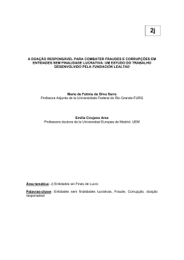 a doa&ccedil;&atilde;o respons&aacute;vel para combater fraudes e