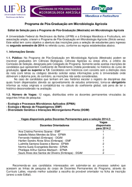 Programa de P&oacute;s-Gradua&ccedil;&atilde;o em Microbiologia Agr&iacute;cola