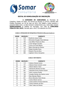 homologação de inscrições