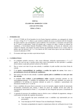 Edital dos Exames de Admissao de 2013