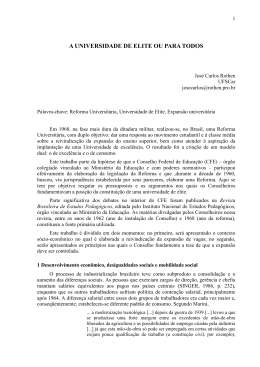 A UNIVERSIDADE DE ELITE OU PARA TODOS