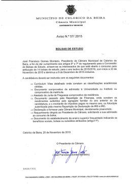 Aviso Nº 57/ 2015 - Câmara Municipal de Celorico da Beira