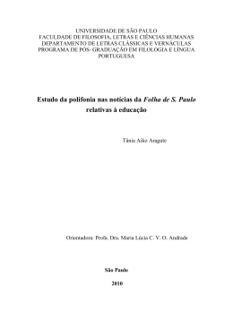 Estudo da polifonia nas not&iacute;cias da Folha de S. Paulo relativas &agrave;
