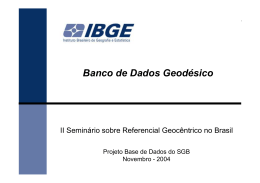 Banco de Dados Geodésico