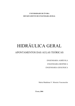 HIDR&Aacute;ULICA GERAL - Universidade de &Eacute;vora
