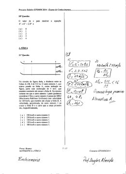 Prova de F&iacute;sica Resolvida EFOMM 2014