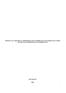 apostila da disciplina administra&ccedil;&atilde;o da produ&ccedil;&atilde;o e materiais