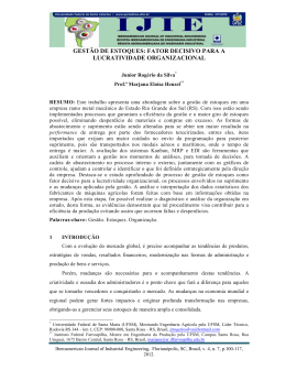 gest&atilde;o de estoques: fator decisivo para a lucratividade organizacional
