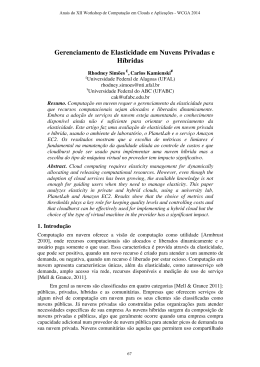 Gerenciamento de Elasticidade em Nuvens Privadas