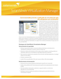 Ficha de dados: SolarWinds Virtualization Manager