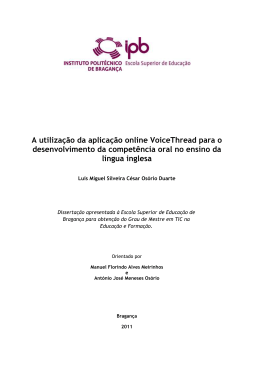 A utilização da aplicação online VoiceThread para o