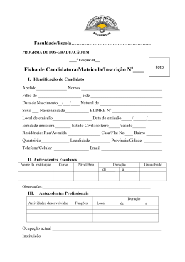 Ficha de Candidatura/Matricula/Inscri&ccedil;&atilde;o N ____