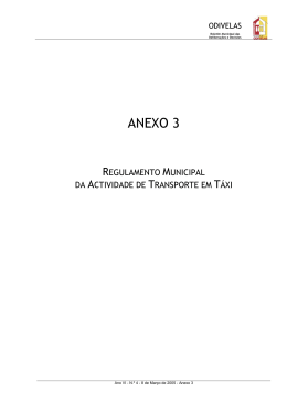 Regulamento Municipal para a Atividade do Transporte em Táxi
