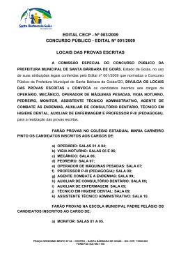 edital cecp n&ordm; 003/2009 - locais de provas