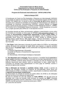 Edital DINTER UFMG-UFAM