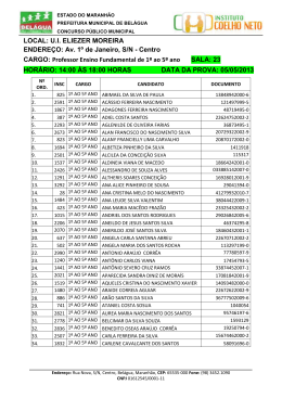 Data: 05/05/2013 - Tarde - Cargos de N&iacute;vel M&eacute;dio