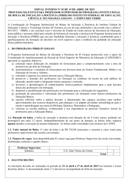 Edital nº 03/2015 – Seleção de Professor Supervisor