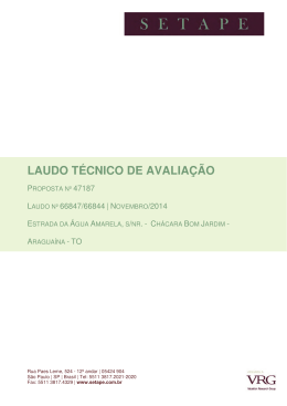 Laudo de Avalia&ccedil;&atilde;o dos Bens e Ativos (Araguaina)