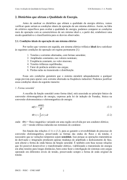 2. Dist&uacute;rbios que afetam a Qualidade de Energia. - DSCE