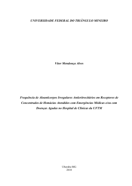 Frequ&ecirc;ncia de aloanticorpos irregulares antieritrocit&aacute;rios em