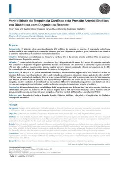 Variabilidade da Frequ&ecirc;ncia Card&iacute;aca e da Press&atilde;o Arterial