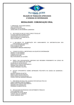 RELA&Ccedil;&Atilde;O DE TRABALHOS APROVADOS VI