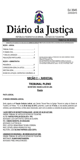 DJ 3545 - Tribunal de Justi&ccedil;a do Estado do Tocantins