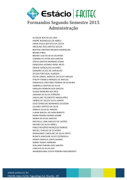 Formandos Segundo Semestre 2015 Administra&ccedil;&atilde;o