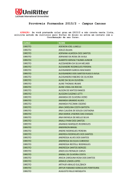 Lista oficial de Prováveis Formandos 2015/2 - Canoas