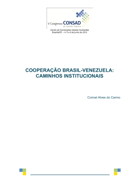 cooperação brasil-venezuela: caminhos institucionais - RI-FJP