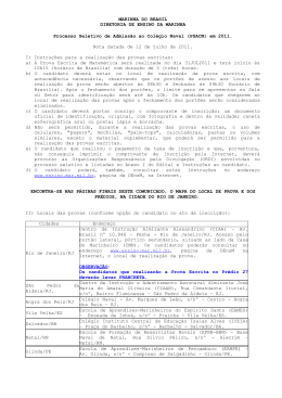 Informa&ccedil;&otilde;es sobre Locais de Provas