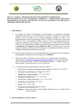 Edital - Processo Seletivo PEA2016